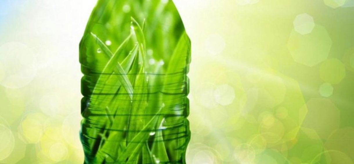 Groene bioplasticfles